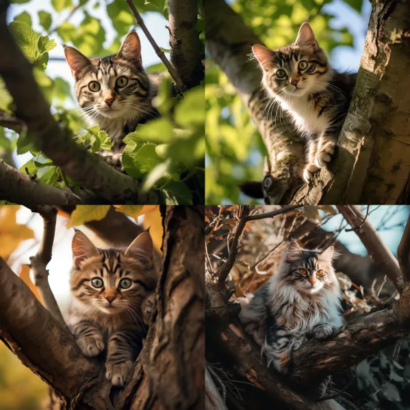 Midjourney-Prompts: A cat in a tree. 